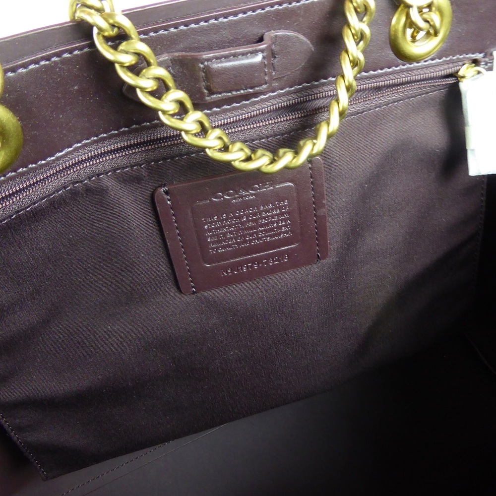 Coach Signature Chain Central Leather Tote Bag NWT - Picture 8 of 10